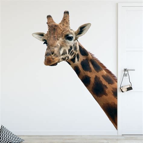 Giraffe Head Wall Decal Peel And Stick Room Corner Wall Sticker Vwaq G50