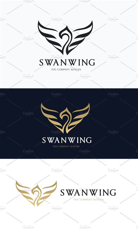 Swan Wing Logo Creative Illustrator Templates Creative Market