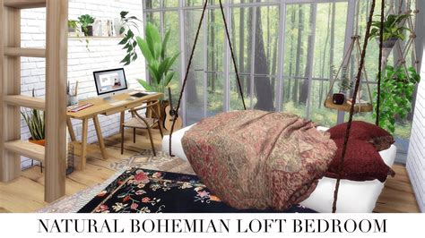 Natural Boho Loft Bedroom Sims 4 Speed Build Cc Links Youtube