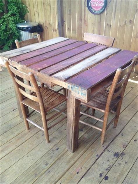 Clean the wood, sand it down and clean it again. DIY Outdoor Pallet Table | Pallets Designs