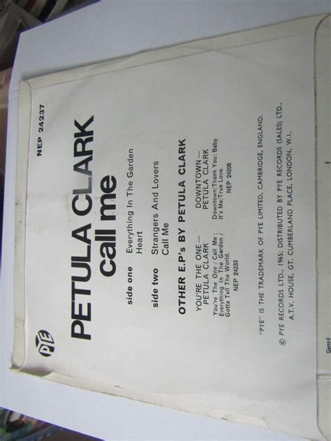 Petula Clark 1965 Call Me 7 Ep Vinyl Pye Records Nep 24237 Uk Ebay