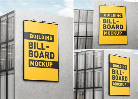 Free Outdoor Building Wall Vertical Billboard Mockup Psd Good Mockups