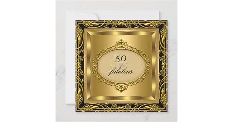 Fabulous 50 Elite Elegant Gold Birthday Party Invitation Zazzle