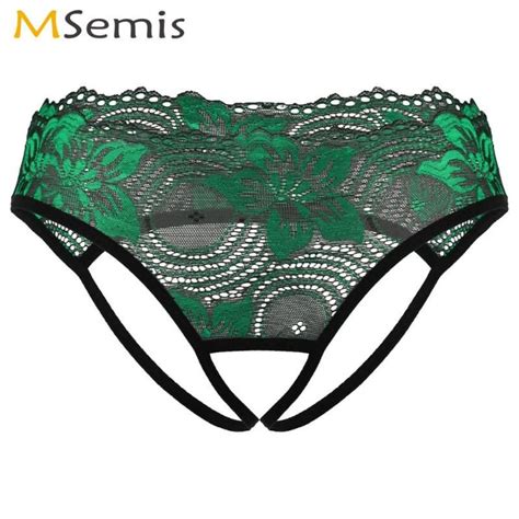 Womens Clothing Womens Lace Panties Crotchless Underwear Thongs Lingerie G String Floral