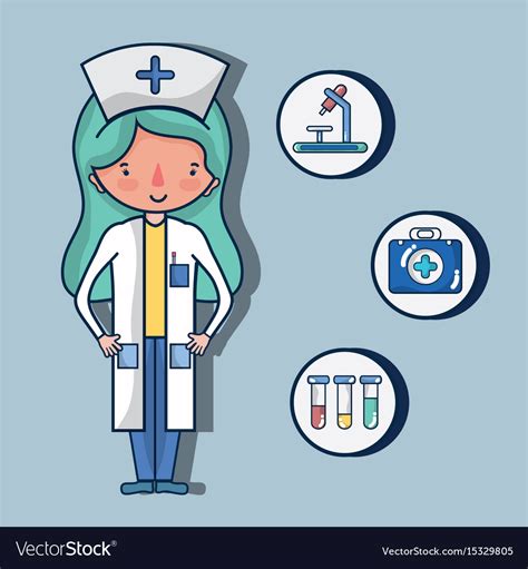 Nurse With First Aid Kit Royalty Free Vector Image