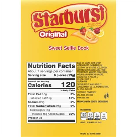 Starburst Original Fruit Chews Sweet Selfie Candy Book 68 Oz Food 4