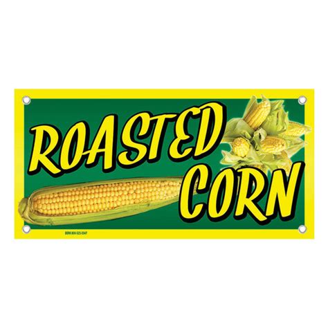 12 X 24 Rectangular Concession Stand Sign With Roasted Corn Design