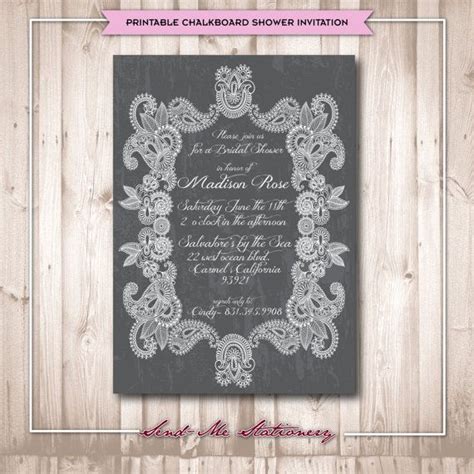 Printable Chalkboard Bridal Shower Invitation By Sendmestationery 15