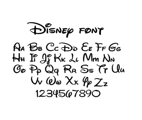 Disney Schrift Art Svg Disney Alphabet Svg Svg Dateien Für Etsy