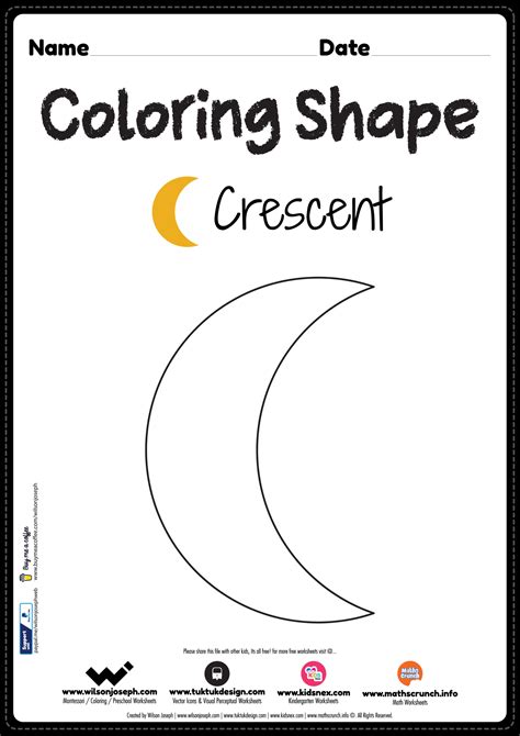 Crescent Coloring Page Free Printable Pdf For Kindergarten
