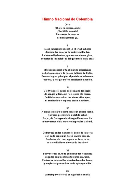 Himno Nacional De Colombia