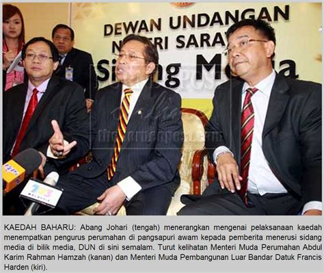 Deputy scb chairman, datuk abang haji abdul karim tun abang haji openg (4th left); YB Karim says...: Pengurus perumahan di pangsapuri sewa