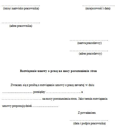 Rozwiązanie umowy o pracę bez wypowiedzenia - WZÓR PISMA - Infor.pl