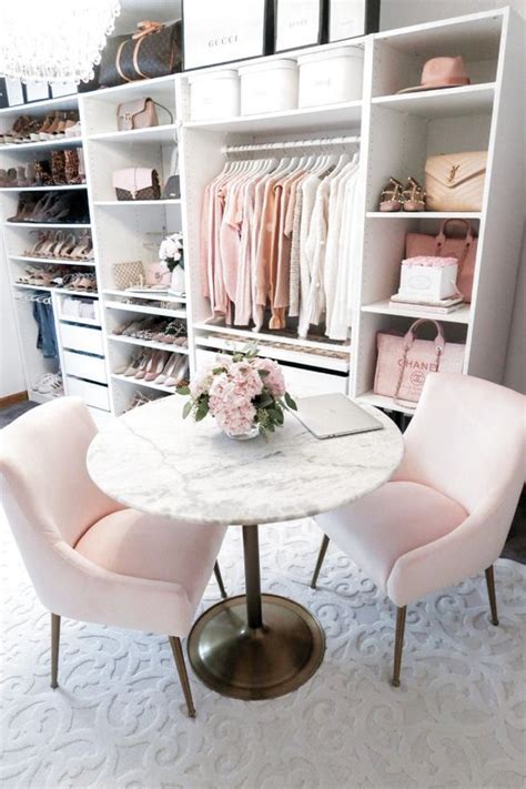 Written by macpride tuesday, august 7, 2018 add comment edit. Pink & White Closet with Table and Chairs #Interior #Decor ...