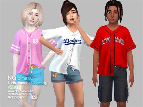 Kids Baseball Jersey For The Sims 4 Sims 4 Children Sims 4 Cc Kids