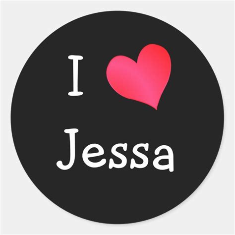 I Love Jessa Classic Round Sticker Uk