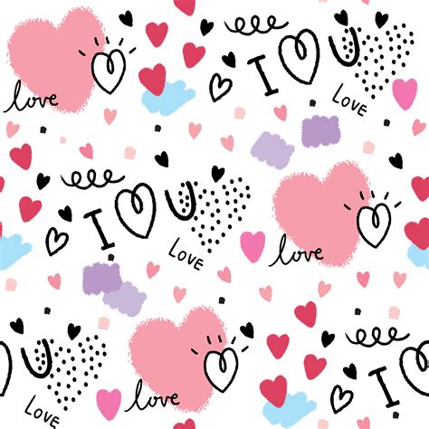 Abstract Sweet Love Painting Seamless Pattern Vector 621637 Vector Art