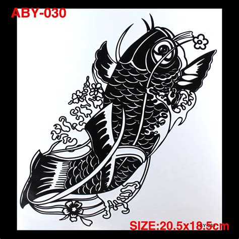 3d Diy Carp Jump Longmen Arm And Body Big Tattoos Colorful Hot Flashes Waterproof Tatoo Body Art