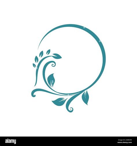 Round Flower Frame Logo Vector Illustrations Circle Floral Ornament