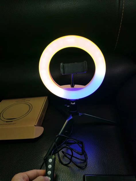 Rgb Full Color 10 Inch Selfie Ring Light With Cell Phone Holder For