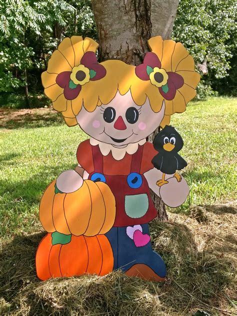 Cute Scarecrow Kids Thanksgiving Fall Yard Art Etsy