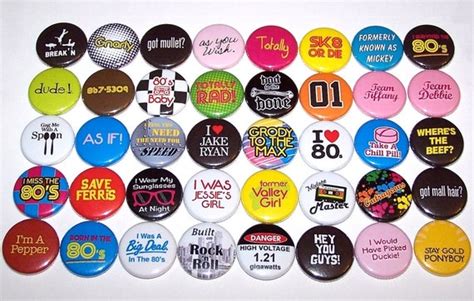 Everything 80s Buttons 80s Pins Party Favor Set Of 40