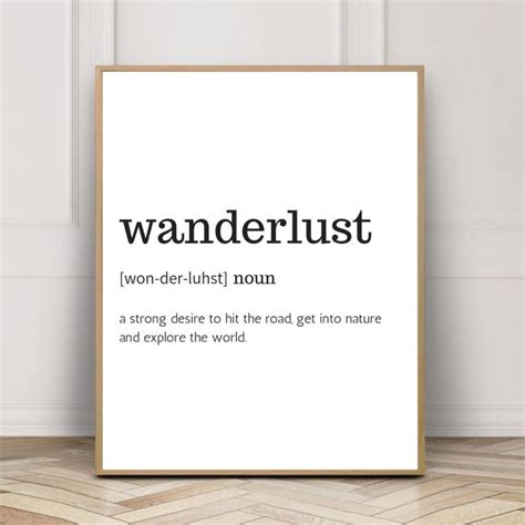 Wanderlust Digital Print Wanderlust Definition Art Travel Etsy Word