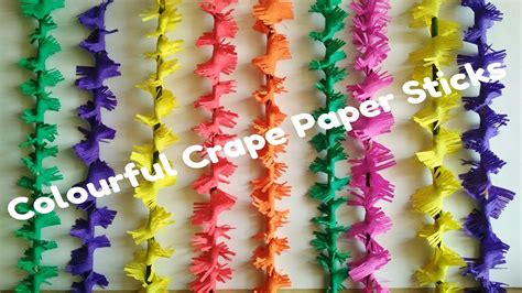 A Very Beautiful And Colourful Crape Paper Sticks Ganpati Decoration