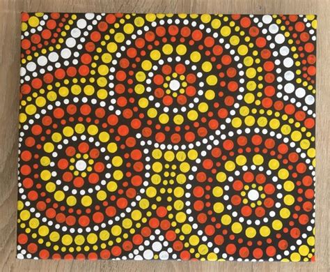 Aboriginal Dot Art On Canvas Wall Art Acrylic Colourful Etsy