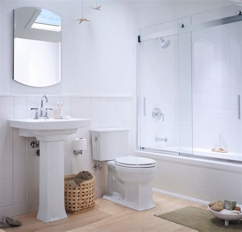 This saves a lot of space and, even though it may reduce the comfort, it really increases the available space in your bathroom which is very important. Small Coastal Bathroom - Traditional - Bathroom - other ...
