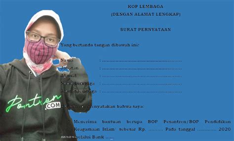 If you have an instagram, we want you! Surat Pernyataan Penerima bantuan BOP Daring TPQ Madin Ponpes