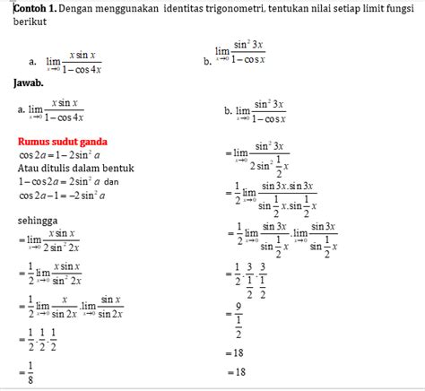 Kumpulan Soal Limit Diketakhinggaan Fungsi Trigonometri Beinyu Com