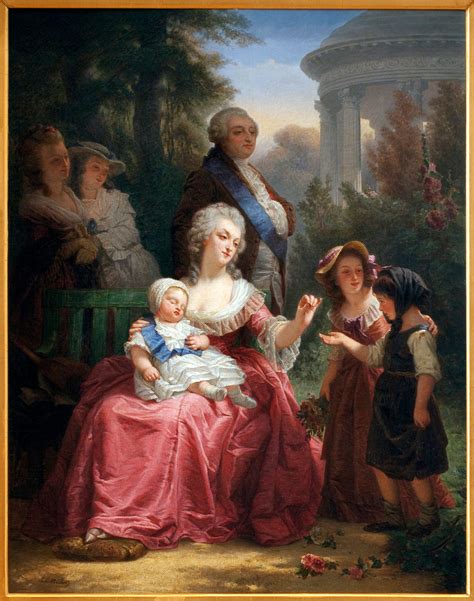 A Painting Of Louis XVI And Marie Antoinette In The Gardens Of
