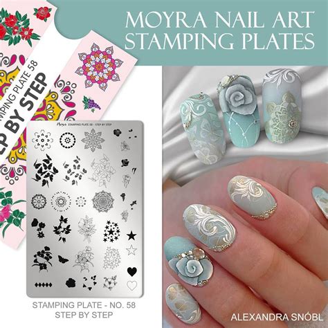 New From Moyra Stamping Plate No 58 Step By Step With Layered