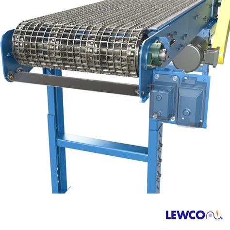 Flat Wire Mesh Belt Conveyor With Control Box Mounting Bracket Lewco