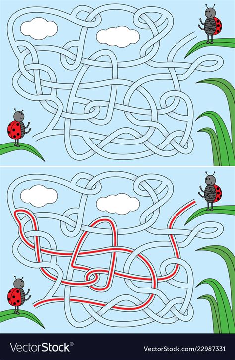 Ladybug Maze Royalty Free Vector Image Vectorstock