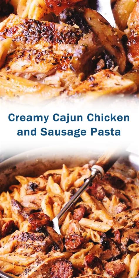 Cajun chicken pasta with sausage. Creamy Cajun Chicken and Sausage Pasta