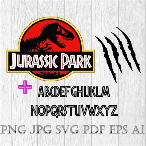 Jurassic Park Svg Logo Scratches Svg Jurassic Park FONT Etsy