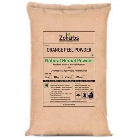 Zoherbs Orange Peel Powder Packaging Size 25 Kg Grade Standard
