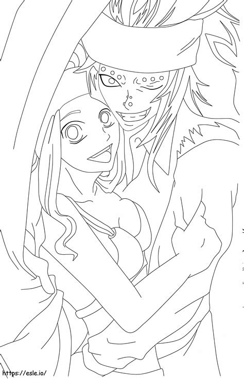 Gajeel y Levy 1 para colorear