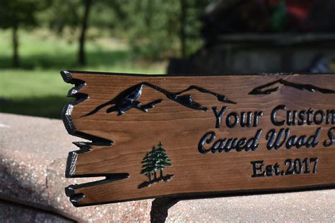 Carved Wood Sign Live Edge Sign Custom Made Outdoor Decor Outdoor
