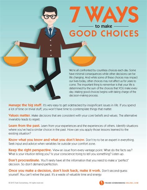 7 Ways To Make Good Choices Values To Live By