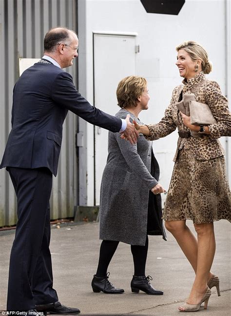 Queen Maxima Steps Out In The Netherlands In Leopard Print Suit Daily