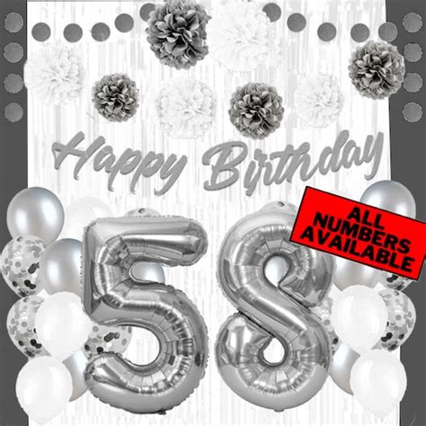 58th Birthday Balloons Etsy