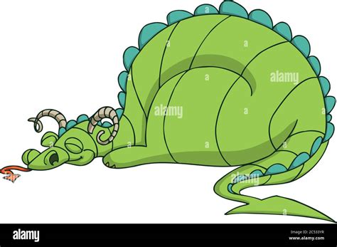 Dragon Sleeping Cartoon Vector Illustration Stock Vector Image And Art