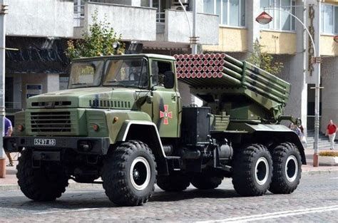 bastion 01 ukrainian mlrs multiple launch rocket system consisting of the kraz 6322 and the