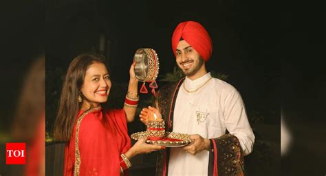 Neha Kakkar Shares First Pictures Of Celebrating Karwa Chauth With Husband Rohanpreet Singh The