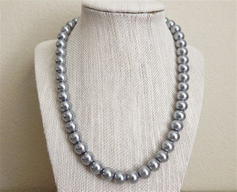 Items Similar To Grey Pearl Necklace Bridesmaid Necklace Pearl Necklace Pearl Jewelry