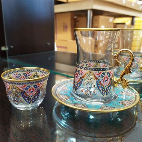 18 Pcs Pasabahce Evla Turkish Tea Set With Mirra Cups Traditional Turk