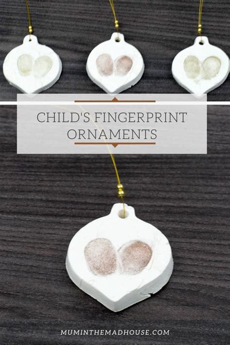 Make An Adorable White Clay Christmas Fingerprint Ornament Clay